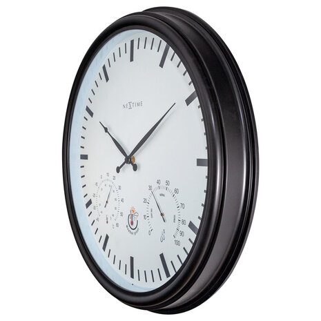 NeXtime NE-4306ZW Buitenweerstationklok &Oslash;50 8 Cm Kunststof Zwart Zonnebloem