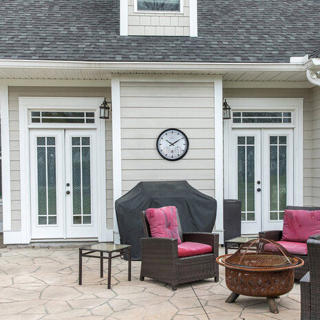 NeXtime NE-4306ZW Buitenweerstationklok &Oslash;50 8 Cm Kunststof Zwart Zonnebloem