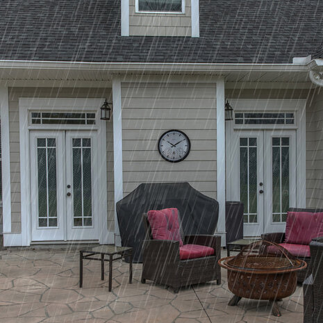 NeXtime NE-4306ZW Buitenweerstationklok &Oslash;50 8 Cm Kunststof Zwart Zonnebloem