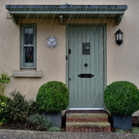 NeXtime NE-4307AR Buitenweerstationklok 35CM Aluminium-Wit Clematis