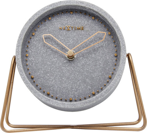 NeXtime NE-5204GS Tafelklok 17.5x15.5x5 Cm, Polyresin, Grijs