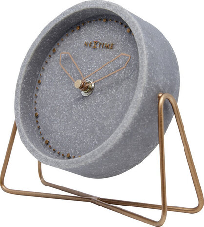 NeXtime NE-5204GS Tafelklok 17.5x15.5x5 Cm, Polyresin, Grijs