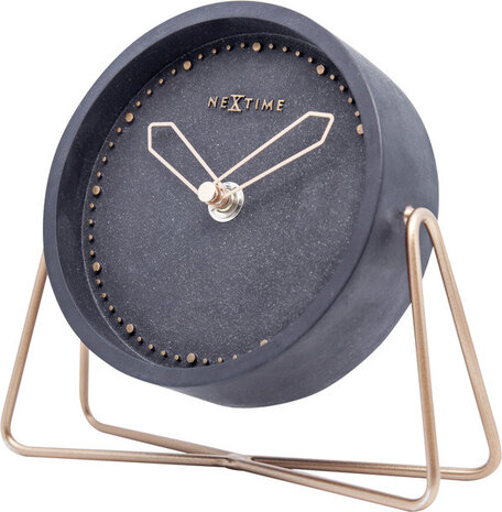 NeXtime NE-5204ZW Tafelklok 17.5x15.5x5 Cm, Polyresin, Zwart