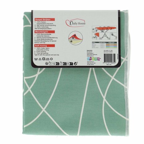 Daily Home Strijkmolton S 112x30 cm Saliegroen/Wit