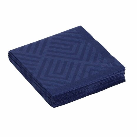 Duni 3-Laags Papieren Servetten Mosaic 24x24 cm 20 Stuks Donkerblauw