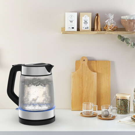 Tefal KI6058 Glazen Waterkoker 1.7L 2200W Zwart/RVS