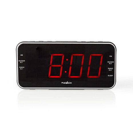 Nedis CLAR004BK Digitale Wekkerradio Led Van 1,8" Fm 20 Voorkeuze-instellingen Sluimeren