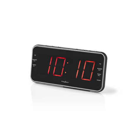Nedis CLAR004BK Digitale Wekkerradio Led Van 1,8" Fm 20 Voorkeuze-instellingen Sluimeren