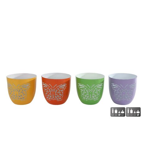 Metalen Theelichthouder Vlinder Assorti