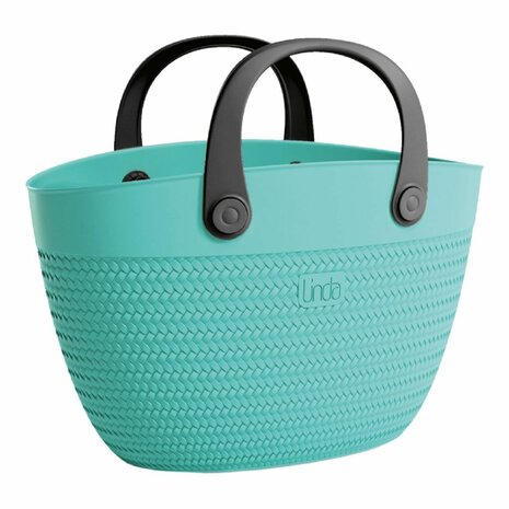 Linda Bag Beach 50x41 cm Turquoise/Zwart