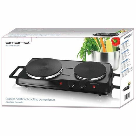 Emerio HP-114482.1 Dubbele Elektrische Kookplaat Zwart