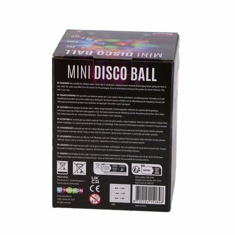 LED Mini Disco Bal Zwart