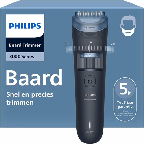 Philips BT3665/15 Tondeuse Zwart/Blauw