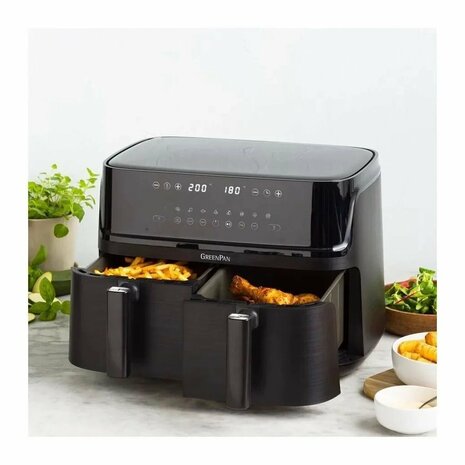 GreenPan Switch Airfryer 2x5L 3000W Zwart