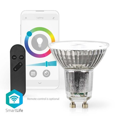 Nedis WIFILRC10GU10 Smartlife Multicolour Lamp Wi-fi Gu10 345 Lm 4.9 W Rgb / Warm To Cool White Android&trade; / Ios Par16