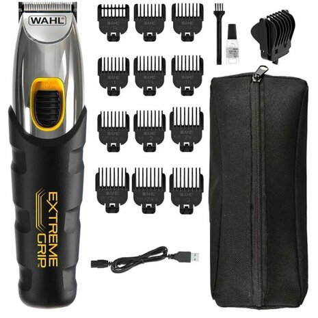 Wahl Extreme Grip Baardtrimmer Zwart/Geel/Chroom