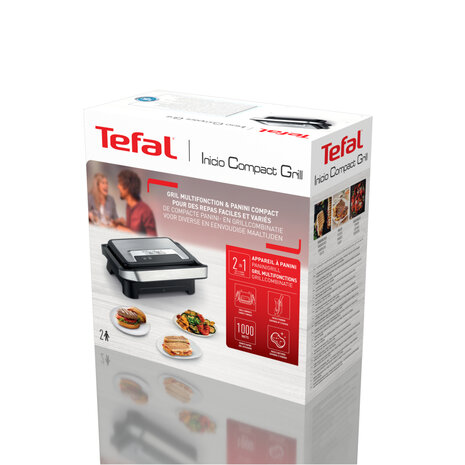 Tefal GC270D Inicio Compact Contactgrill Zwart/RVS