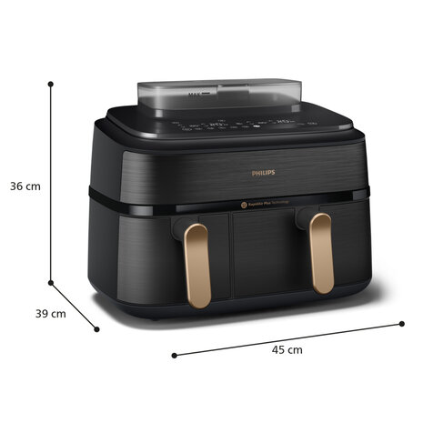 Philips NA552/00 5000 Series Airfryer 9L 2750W Zwart/Goud