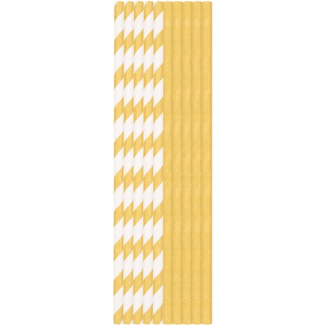 Duni Papieren Rietjes 25 Stuks Goud/Wit