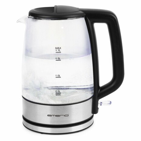 Emerio WK-130126 Glazen Waterkoker 1.7L 2200W RVS/Zwart