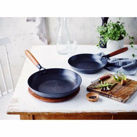 Beka Mandala Koekenpan met Houten Steel 28 cm Zwart