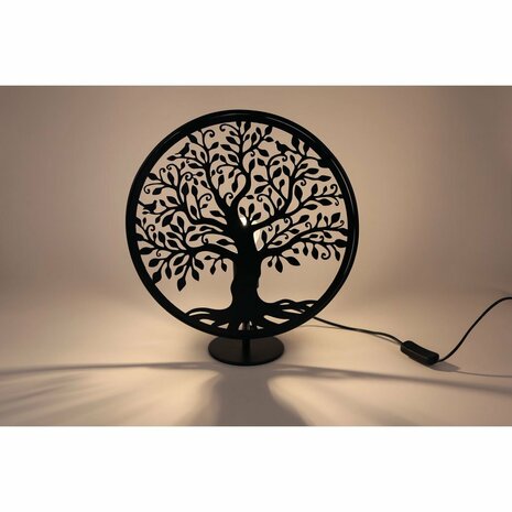 Tafellamp Levensboom Rond 34x13x37 cm Zwart/Metaal