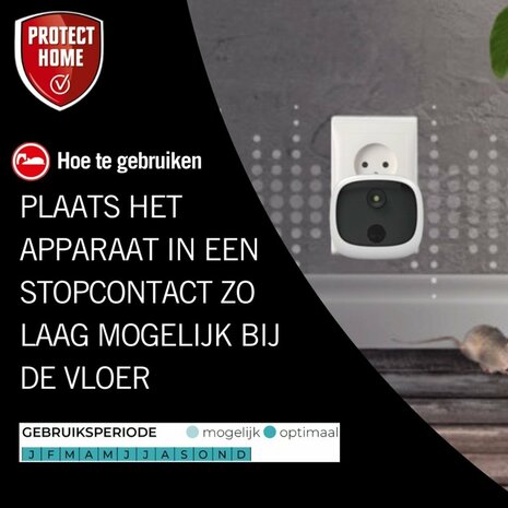 Protect Home Ultrasonic Muizen en Ratten 80 m2 Zwart/Wit