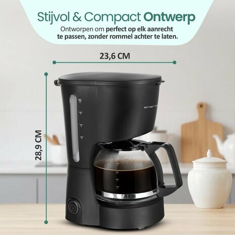 Emerio CME-116801 Compact Koffiezetapparaat Zwart