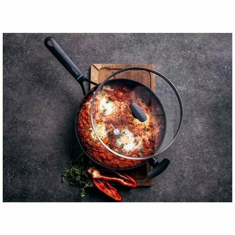 GreenPan Smart Shape Hapjespan met Glazen Deksel 28 cm Zwart
