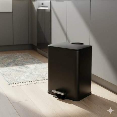 Excellent Houseware Pedaalemmer 20L Mat Zwart