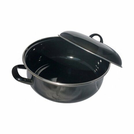 CasaLupo Emaille Braadpan 22 cm Zwart