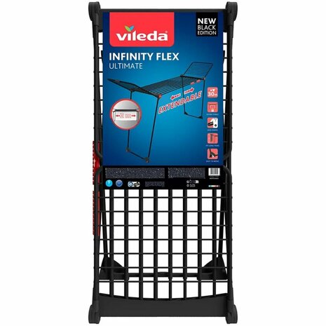 Vileda Infinity Flex Ultimate Droogrek 30 m Drooglengte Zwart/Rood