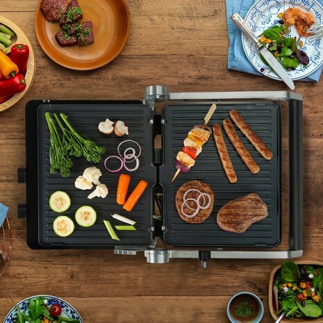 Bourgini Pure Contact Grill RVS/Zwart