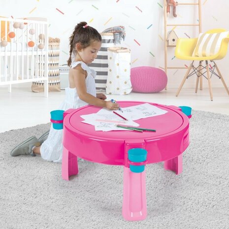 Dolu 2-in-1 Watertafel &amp; Zandtafel met Accessoires Roze 98x98x77cm