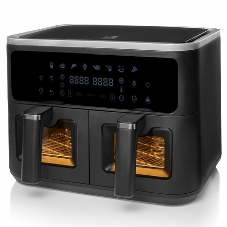Fritel Airfryer SnackTastic 8480 DUO  Dubbele Heteluchtfriteuse 2x4.5L 2400W Zwart