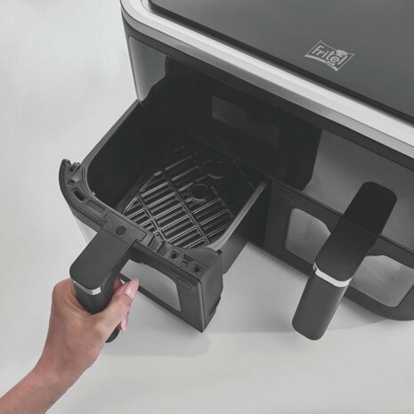 Fritel Airfryer SnackTastic 8480 DUO  Dubbele Heteluchtfriteuse 2x4.5L 2400W Zwart