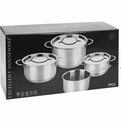 Excellent Houseware Pannenset 7-delig RVS