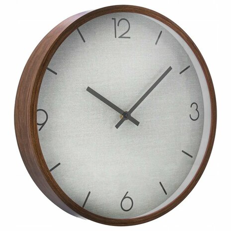 Analoge Wandklok 30 cm Houtlook/Wit