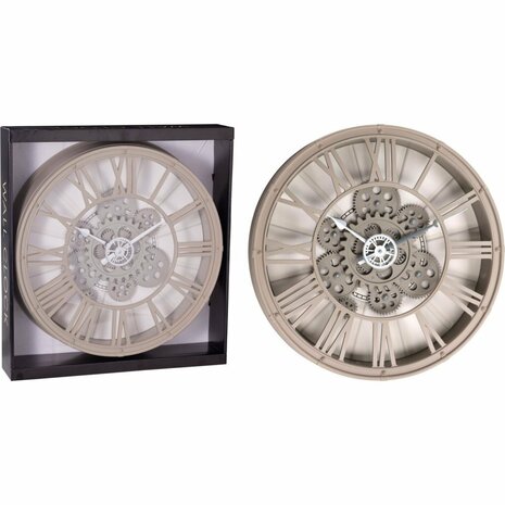 Analoge Wandklok met Roterend Uurwerk 38.7 cm Zand