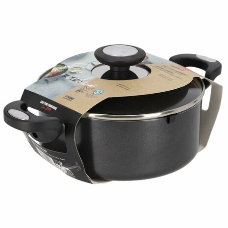 Beka Pro Induc Kookpan met Glazen Deksel 20 cm Zwart