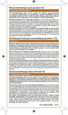 HG Kunststofreiniger Glans 1L