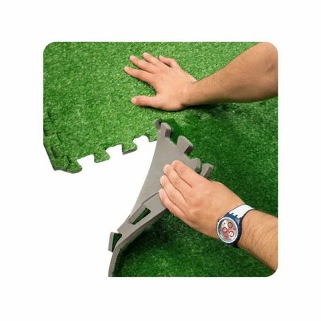 Vloermat Tegels 40x40x10 cm Grasprint 6 Stuks Groen