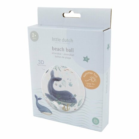 Little Dutch Ocean World Strandbal 3D 35 cm Transparant