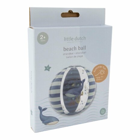 Little Dutch Ocean World Strandbal 35 cm Blauw/Wit