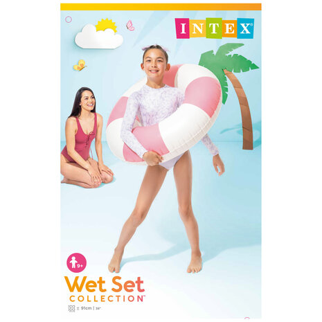 Intex Wet Set Collection Coastal Cabana Zwemring 91 cm Assorti
