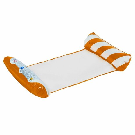 Hammock Opblaasbaar 120x72 cm Oranje/Wit