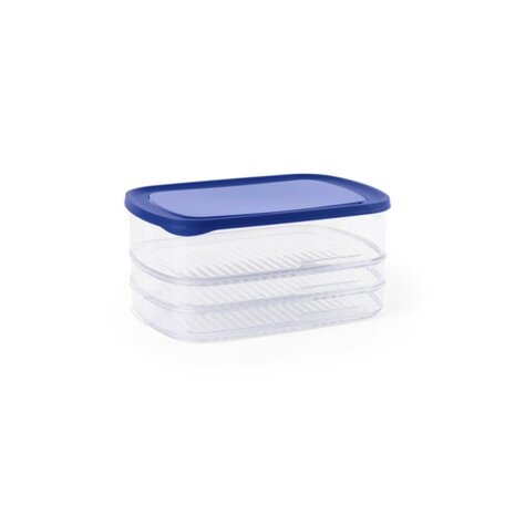 Day To Day Bewaardoos Vleeswaren en Kaas 3-Laags Blauw/Transparant