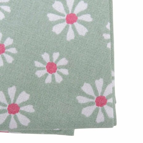 Linen&amp;More Daisy Flowers Tafelkleed 160 cm Groen/Katoen