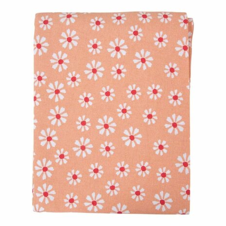 Linen&amp;More Daisy Flowers Tafelkleed 160 cm Oranje/Katoen