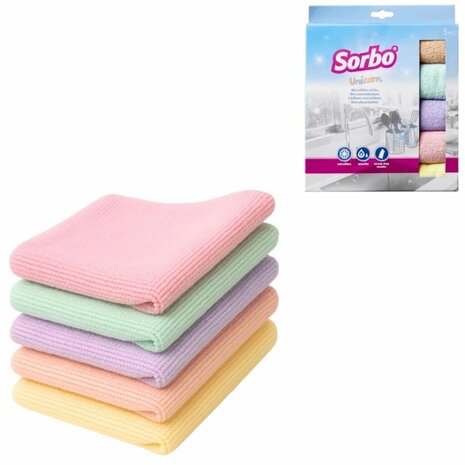 Sorbo Microvezeldoekje Unicorn 40x40 cm 5 Stuks